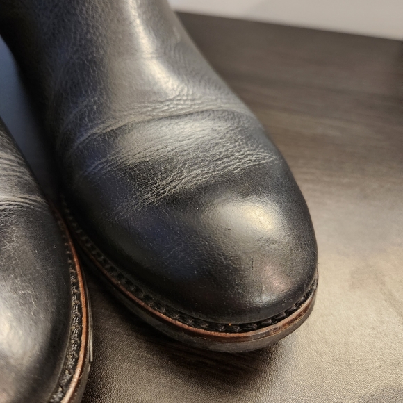 CORDANI WOMEN'S RIDING BOOT'S BLACK LEATHER ZIPPER CALF BOOTS Size 37 US Size 7 - Picture 7 of 11